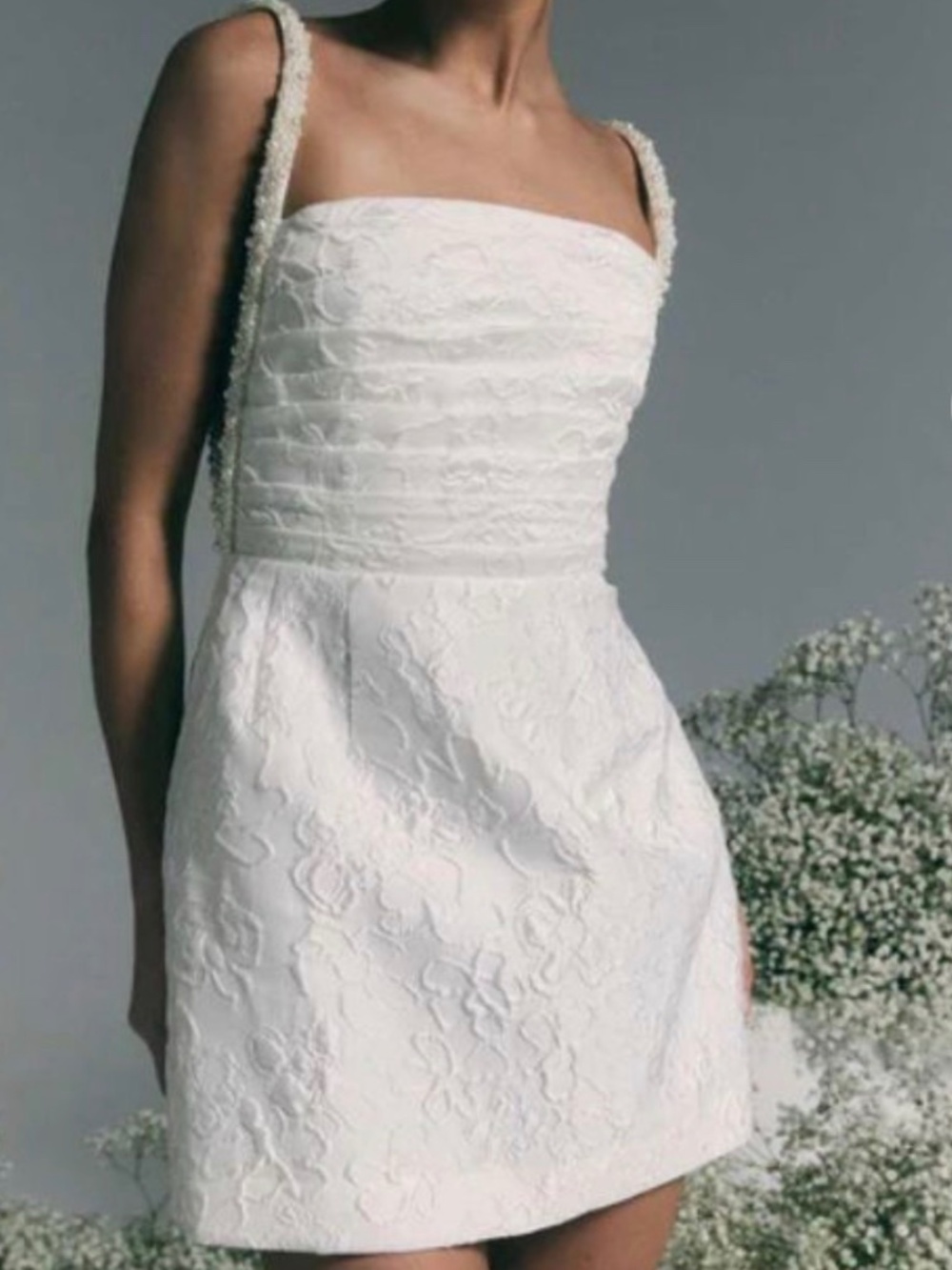 Rebecca Vallance Esther Strap Mini Dress Ivory